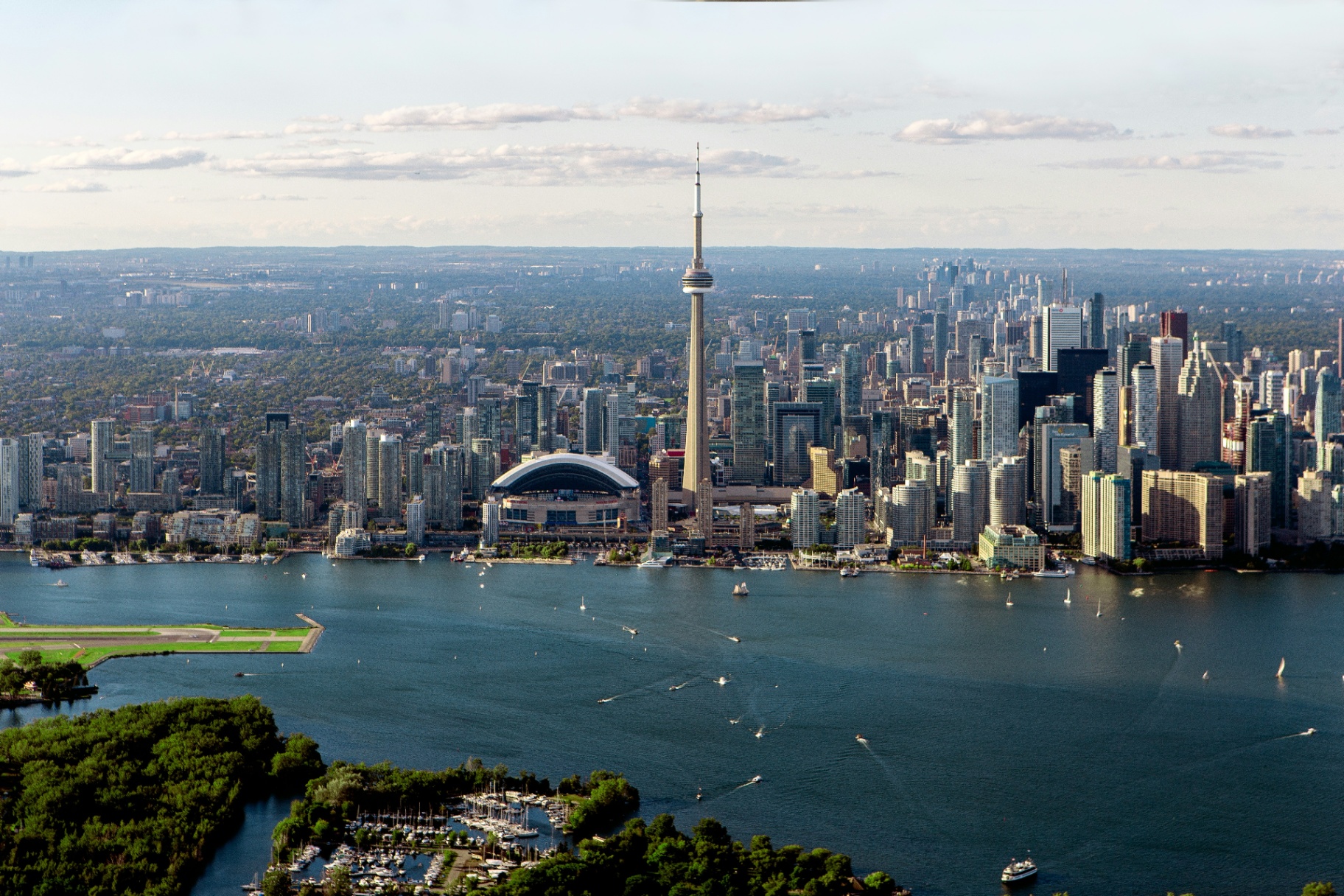 Toronto skyline with CN Tower viewed from the Toronto Islands